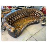 Curved Chesterfield Leather Sofa
