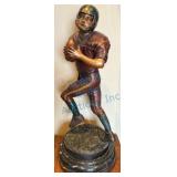 27-inch Bronze Football Player Sculpture