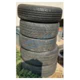 Four Used R15 Tires with Steel Wheels