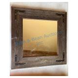 Wood-Framed Mirror with Decorative Runners