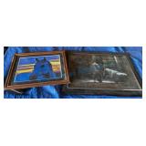 Framed Horse Art and Cowboy Print