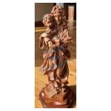 Virgin Mary Wood Carving Statue