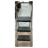 Three-Step Folding Ladder With Steel Frame