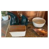 Ceramic Dishware and Copper Spoon Set