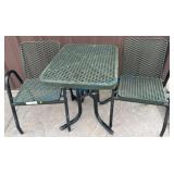 Metal Patio Table and Two Chairs