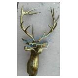 Brass Deer Wall Sculpture With Glasses