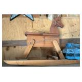 Wooden Rocking Horse with Rustic Design