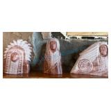Set of Three Carved Stone Figures