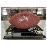 John Elway Signed Football in Display Case