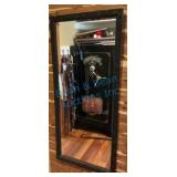 Black Rectangular Mirror with Floral Frame 25x55in
