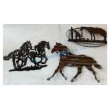 Set of Three Metal Horse Silhouettes