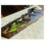 Stained Glass and Wood Artwork
