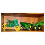 Collection of Green and Yellow Toy Tractors