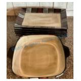 Ceramic Serving Dish With 6 Dinner Plates