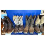 Set of 4 Justin Size 13 Cowboy Boots