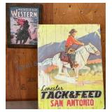 Western-Themed Signs Featuring Rider Art