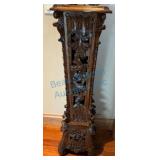 Ornate 45-Inch Wooden Pedestal Stand