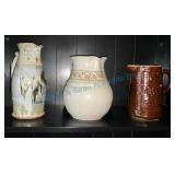 Collection of Three Decorative Ceramic Pitchers