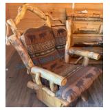 Handcrafted Rustic Log Glider Chair