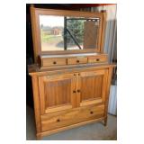 Walnut Dresser With Double Mirror
