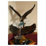 41-Inch Bronze Sculpture of Two Eagles