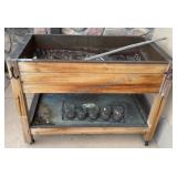 Wooden and Metal Planter Box With Wheels