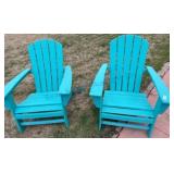 Pair of Turquoise Adirondack Chairs