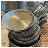 Stack of Stainless Steel Fry Pans