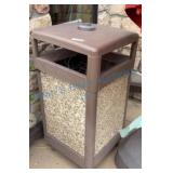 Brown and Speckled Outdoor Trashcan