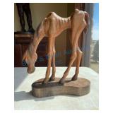 Hand-Carved Wooden Horse Sculpture