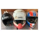 Three Motorcycle Helmets