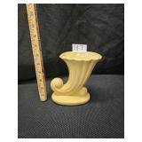 Vintage McCoy USA Yellow Cornucopia Vase Planter