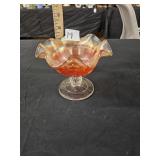 Vintage Marigold Carnival Glass Candy Dish