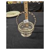 Vintage silver plate glass basket