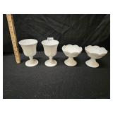 Vintage Milk Glass Lot of 4