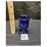 Vintage Colbalt Blue Indian Glass Co Goblet
