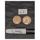 1oz Fine Copper Buffalo Nickle Round Lot of 2