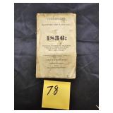 Antique 1836 Universal Register and Almanac