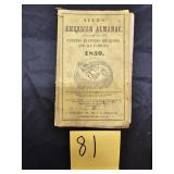 Antique 1859 Ayer's American Almanac