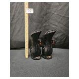 Vintage MCM Black Ceramic Swan Bud Vase