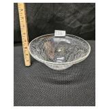 Vintage Clear Crackle Glass Bowl