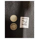 Lot of 2 Liberty Head V Nickles