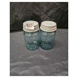 Vintage Blue Ball Mason Jar Lot of 2