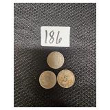 Lot of 3 Liberty Head V Nickles