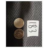 Lot of 2 Liberty Head V Nickles