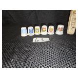 Vintage Porcelain Advertising Thimbles Lot of 6