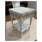 White wicker stand