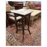 White marble top stand