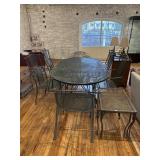 Green metal outdoor furniture set