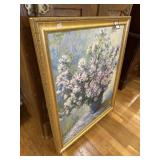 Gold framed Monet poster